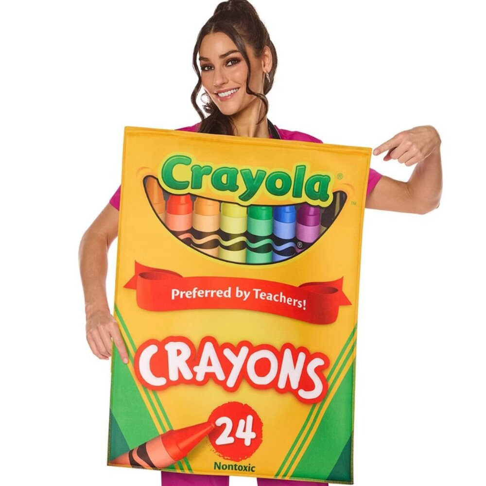 Adult Crayola Crayons Box Halloween Costume OS 14+ Classic Colors Teen